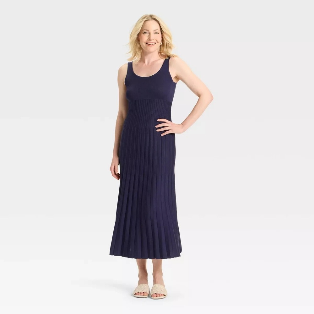 AS. Women's Maxi‎ Sweater Dress - A New Day Navy L